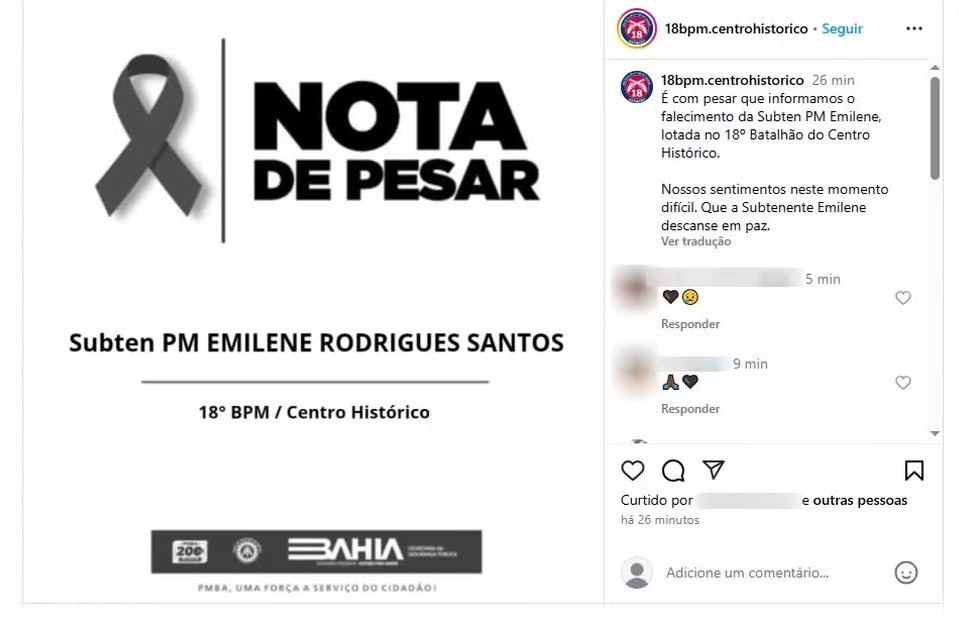 SUBTENENTE DA PM MORRE EM ACIDENTE DE TRÂNSITO EM SALVADOR