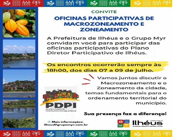 Prefeitura de Ilhéus convida população para nova rodada de oficinas do Plano Diretor