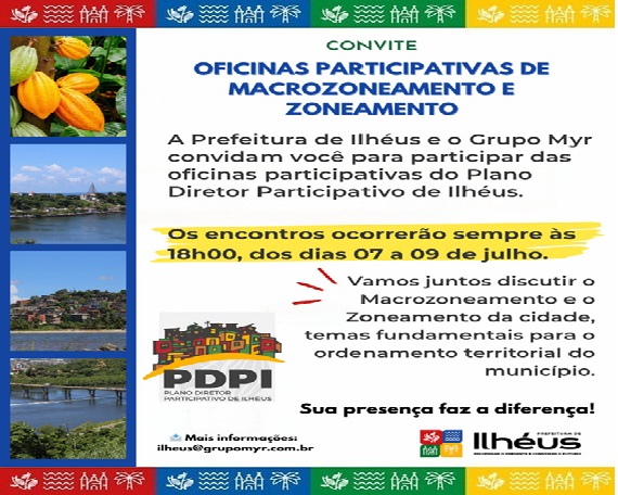 Prefeitura de Ilhéus convida população para nova rodada de oficinas do Plano Diretor