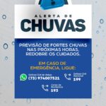 ILHÉUS REFORÇA ALERTA PARA CHUVAS INTENSAS NOS PRÓXIMOS DIAS